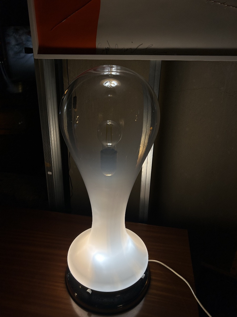 Av Mazzega Lamp In Opalescent Glass Attributed To Carlo Nason-photo-3