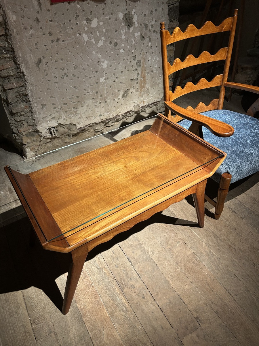 Paolo Buffa - Paire de fauteuils et table basse, 1950-photo-3