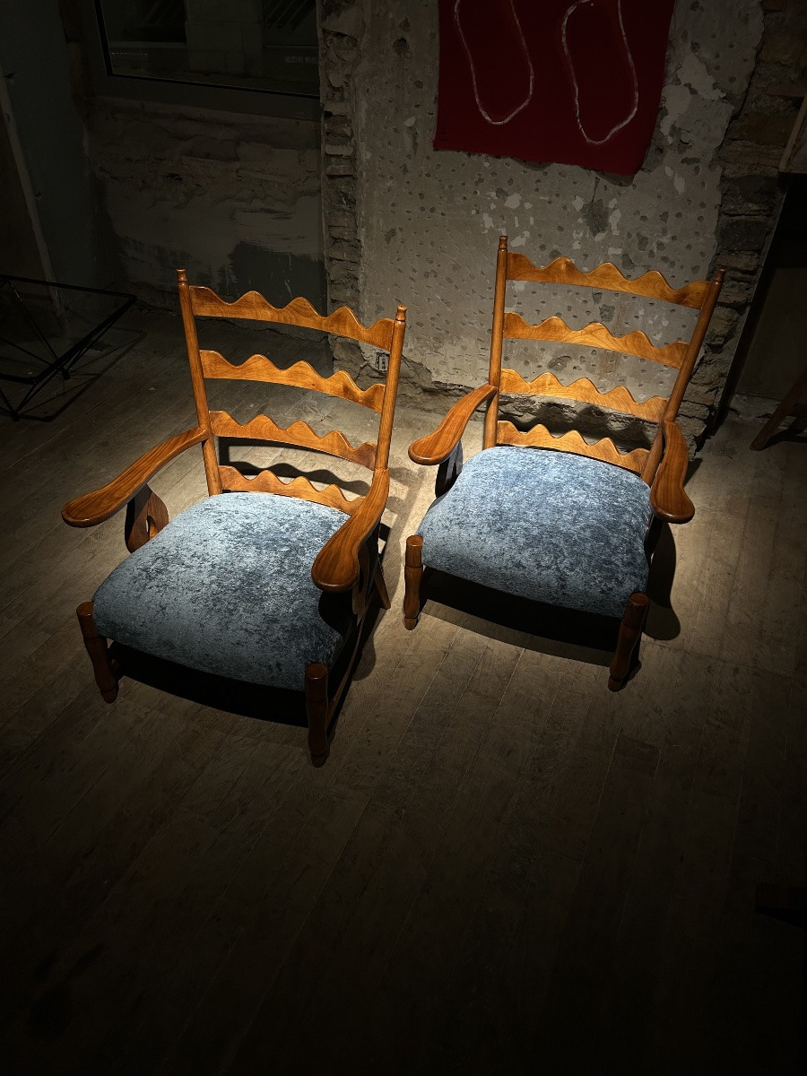 Paolo Buffa - Paire de fauteuils et table basse, 1950-photo-2