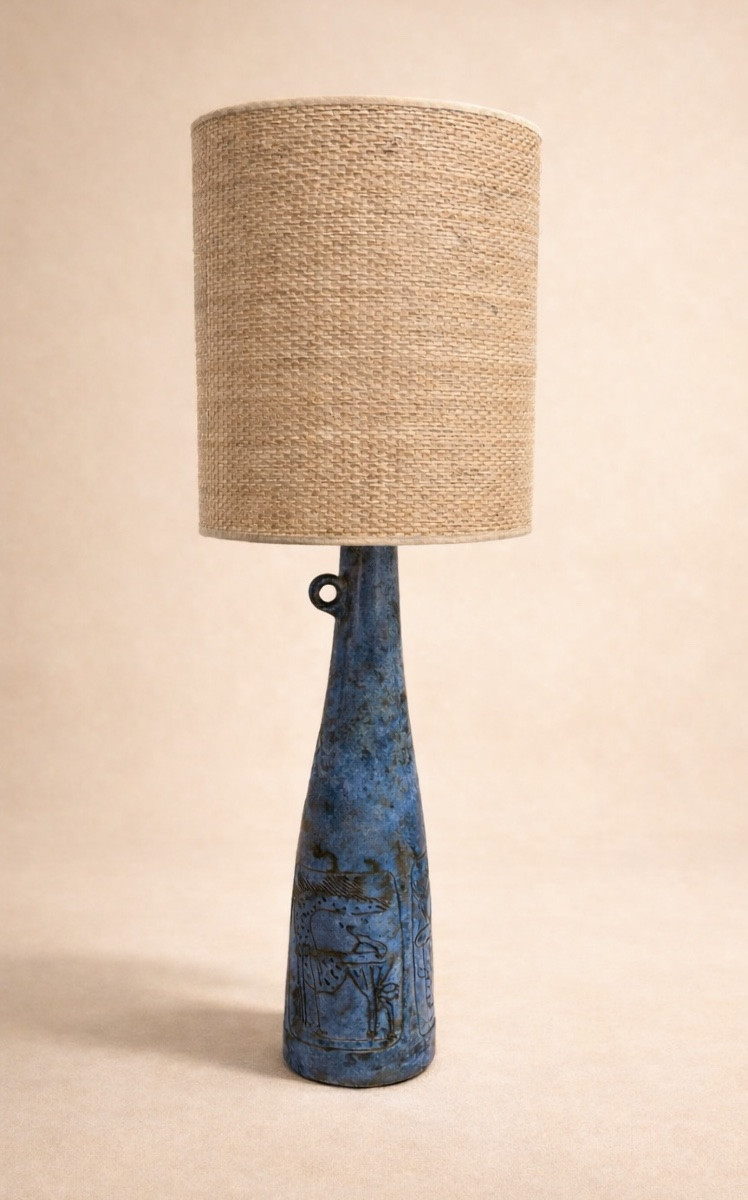 Jacques Blin - Large Blue Bottle Lamp-photo-2
