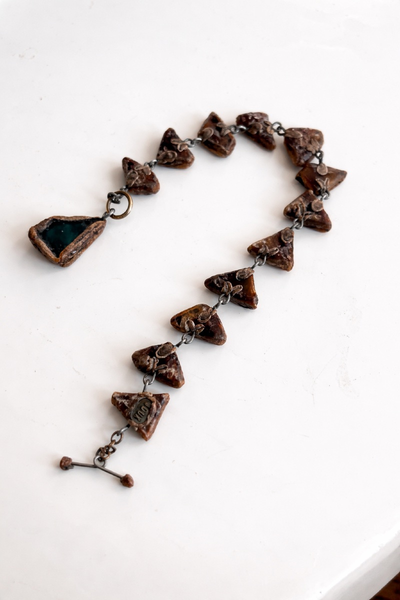 Line Vautrin - Black Talosel And Blue Glass Bracelet, 1960-photo-4