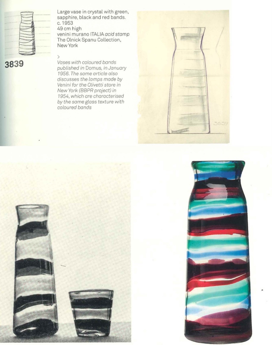 FULVIO BIANCONI, RARE VASE MONUMENTAL FASCE ORIZZONTALI, MODÈLE 3839-photo-2