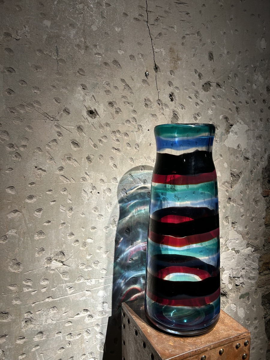 FULVIO BIANCONI, RARE VASE MONUMENTAL FASCE ORIZZONTALI, MODÈLE 3839-photo-3