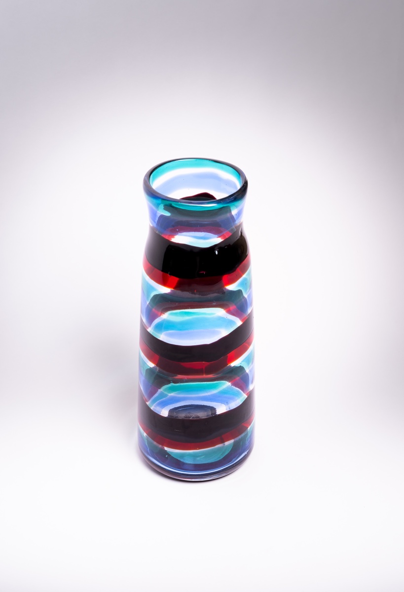 FULVIO BIANCONI, RARE VASE MONUMENTAL FASCE ORIZZONTALI, MODÈLE 3839