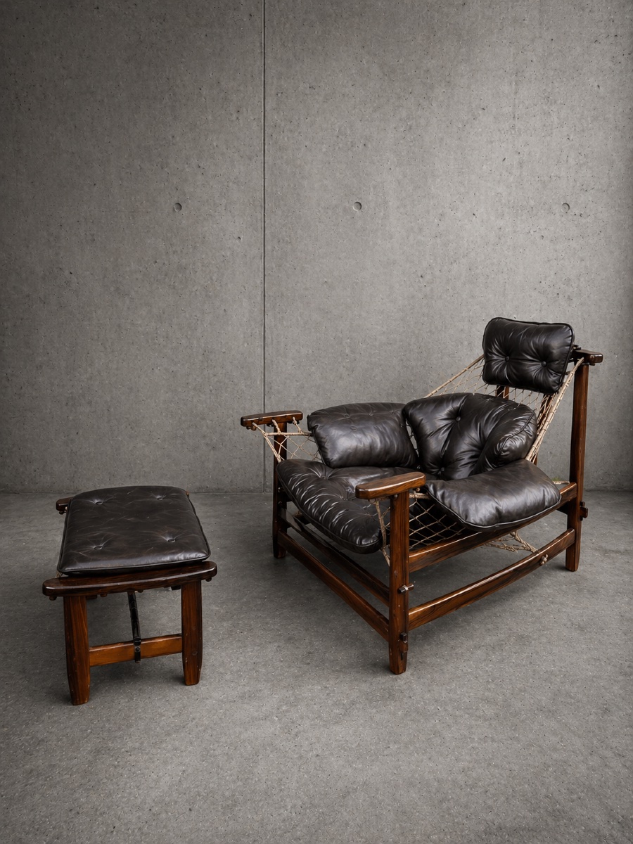 Jean Gillon -  Fauteuil et repose pieds « Janganda » 1968-photo-2