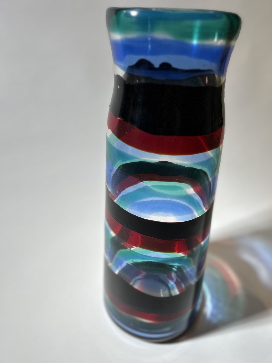 FULVIO BIANCONI, RARE VASE MONUMENTAL FASCE ORIZZONTALI, MODÈLE 3839-photo-5