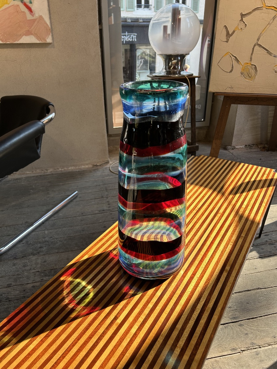FULVIO BIANCONI, RARE VASE MONUMENTAL FASCE ORIZZONTALI, MODÈLE 3839-photo-7
