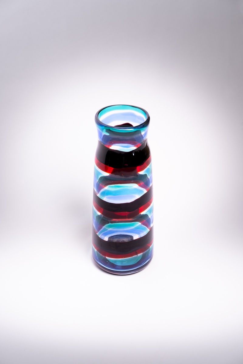 FULVIO BIANCONI, RARE VASE MONUMENTAL FASCE ORIZZONTALI, MODÈLE 3839
