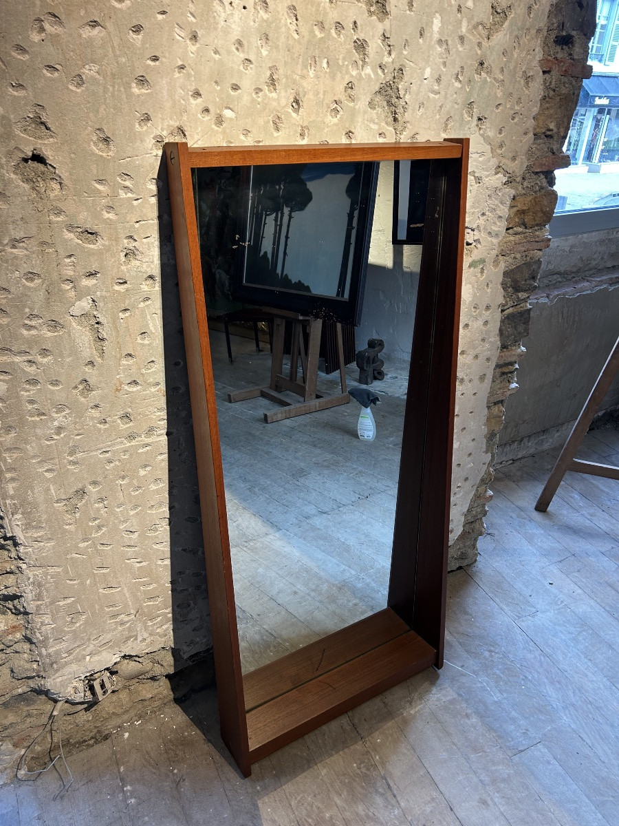 Georges Coslin - Large Teak Mirror-photo-1