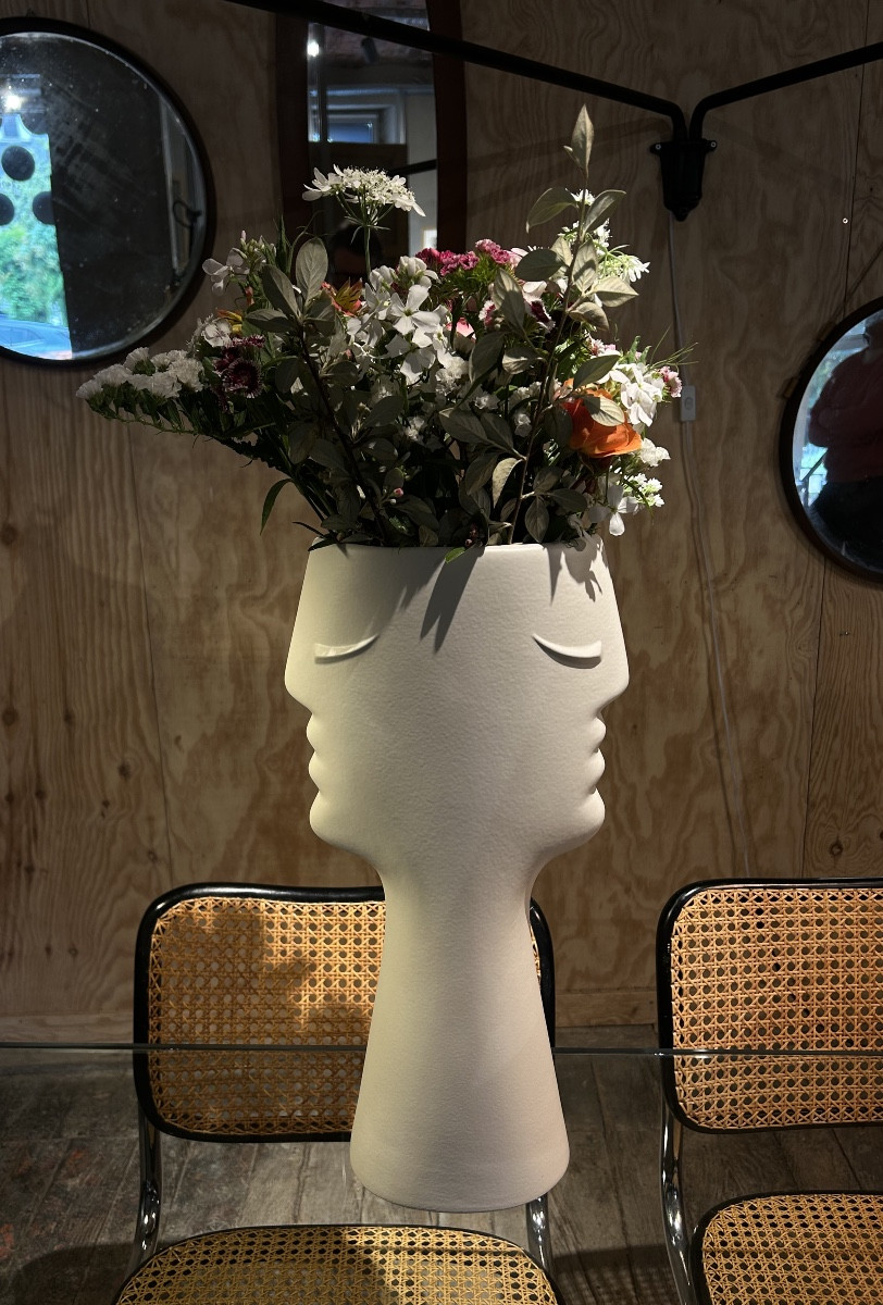 Ambrogio Pozzi/ Rometti VASE BLANC HAUT DE DOPPIAPRESENZA