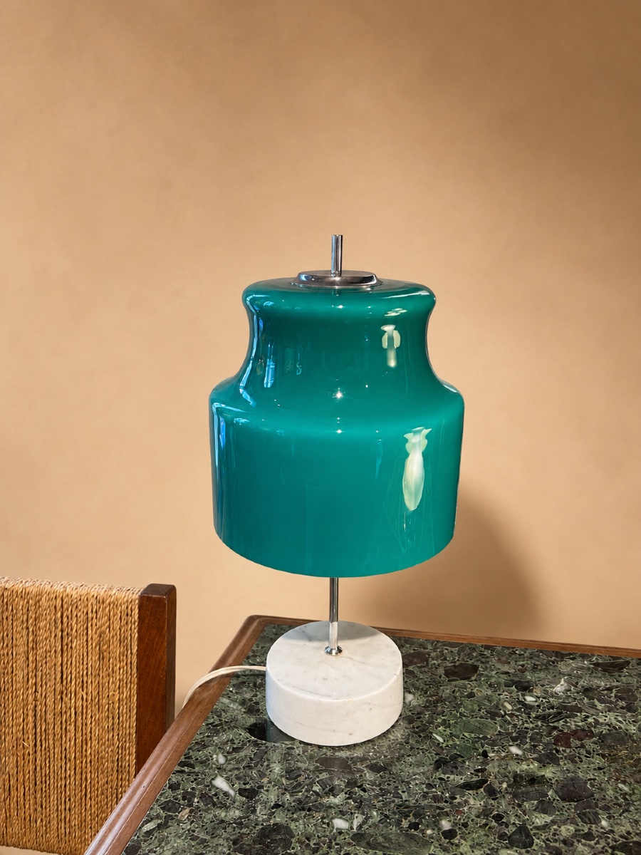 Italian Glass And Marble Table Lamp, 1960-photo-2