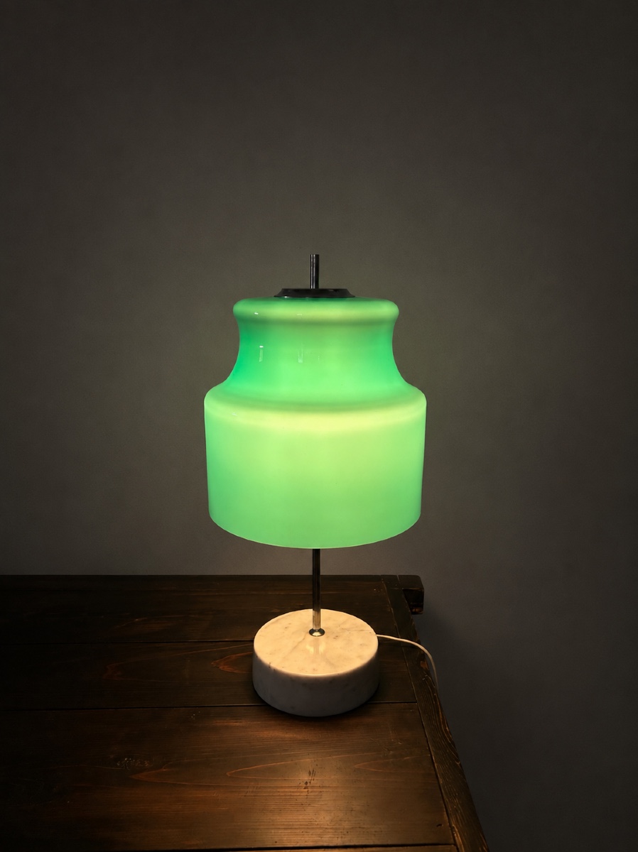 Italian Glass And Marble Table Lamp, 1960