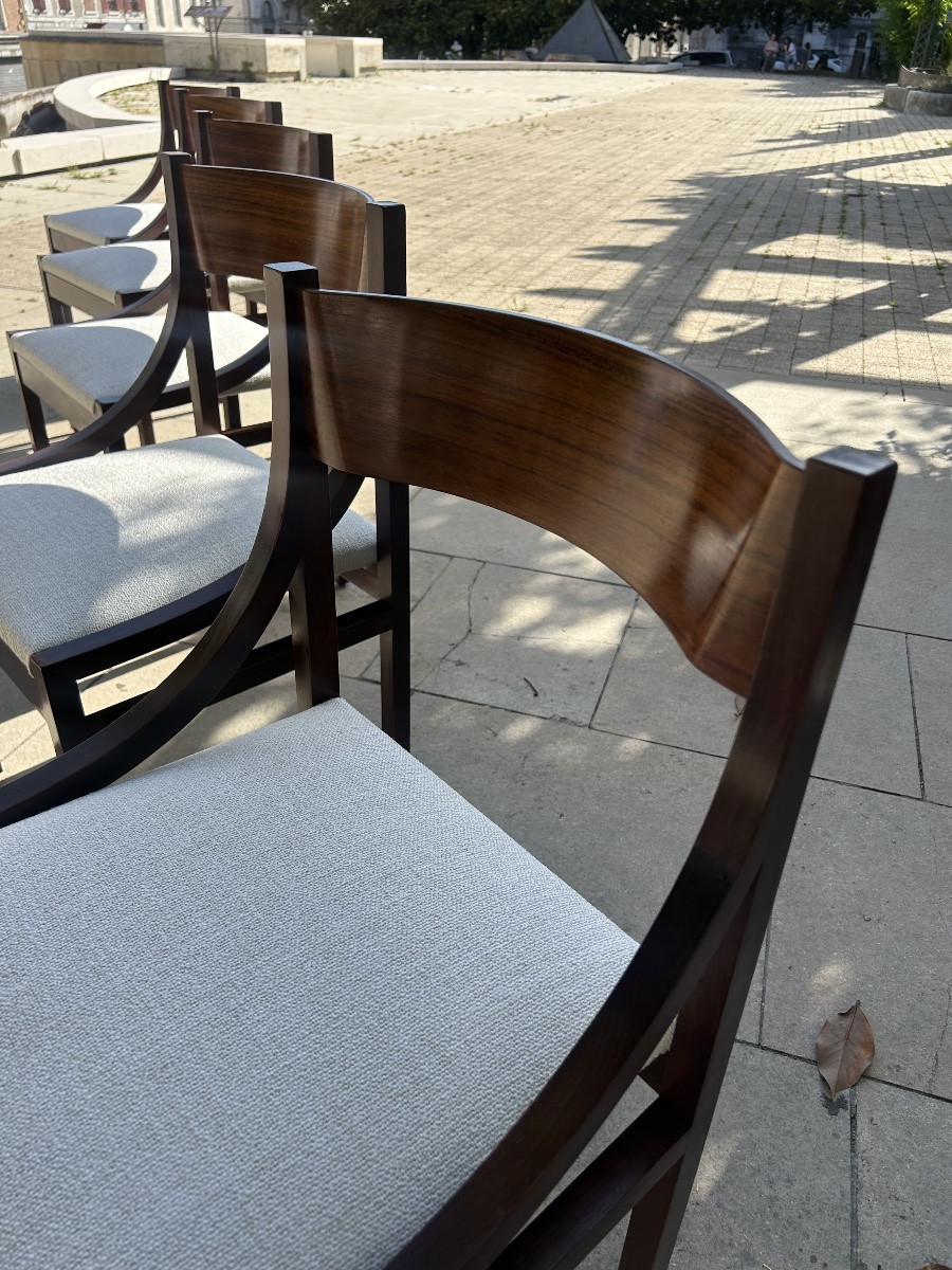 Silvio Cavatorta - Suite de 6 chaises en palissandre-photo-2