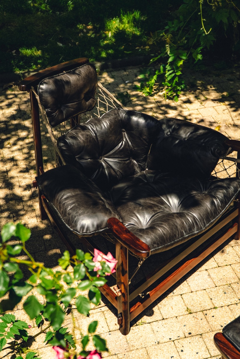Jean Gillon - Rare Jangada Armchair And Ottoman - Brazil 1960-photo-2