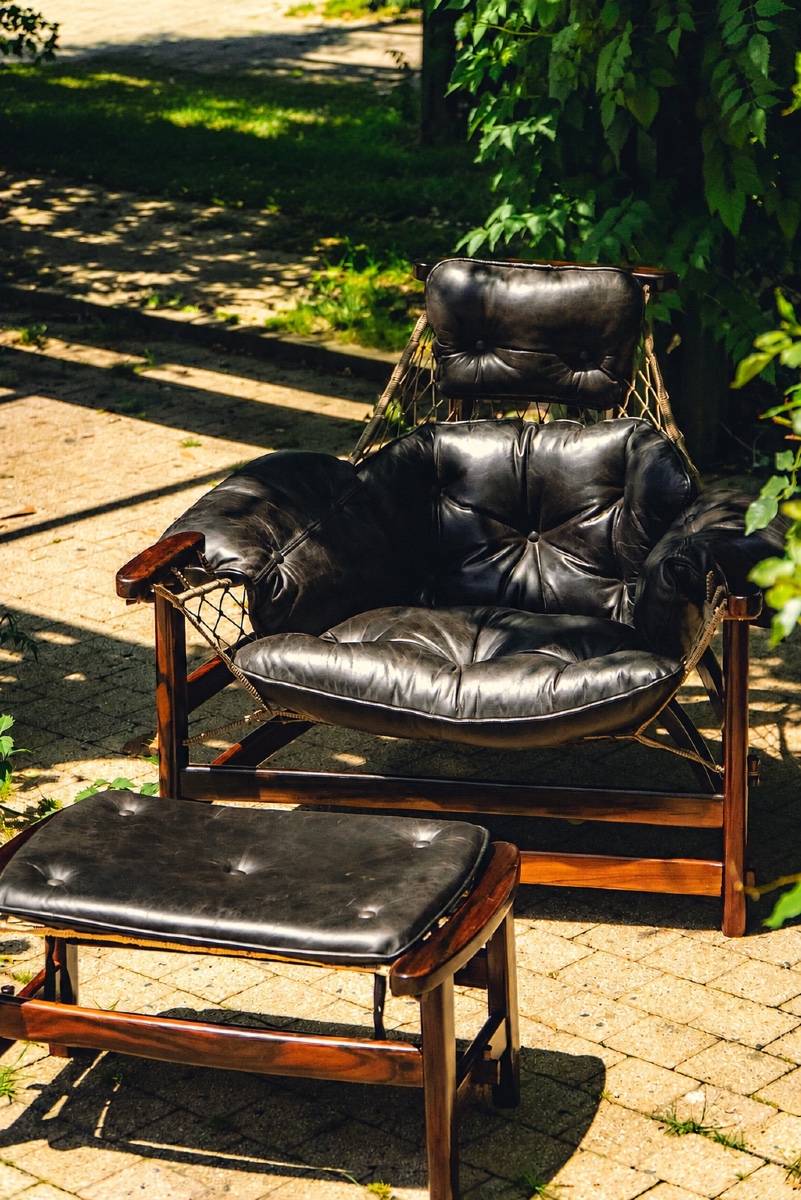 Jean Gillon - Rare Jangada Armchair And Ottoman - Brazil 1960