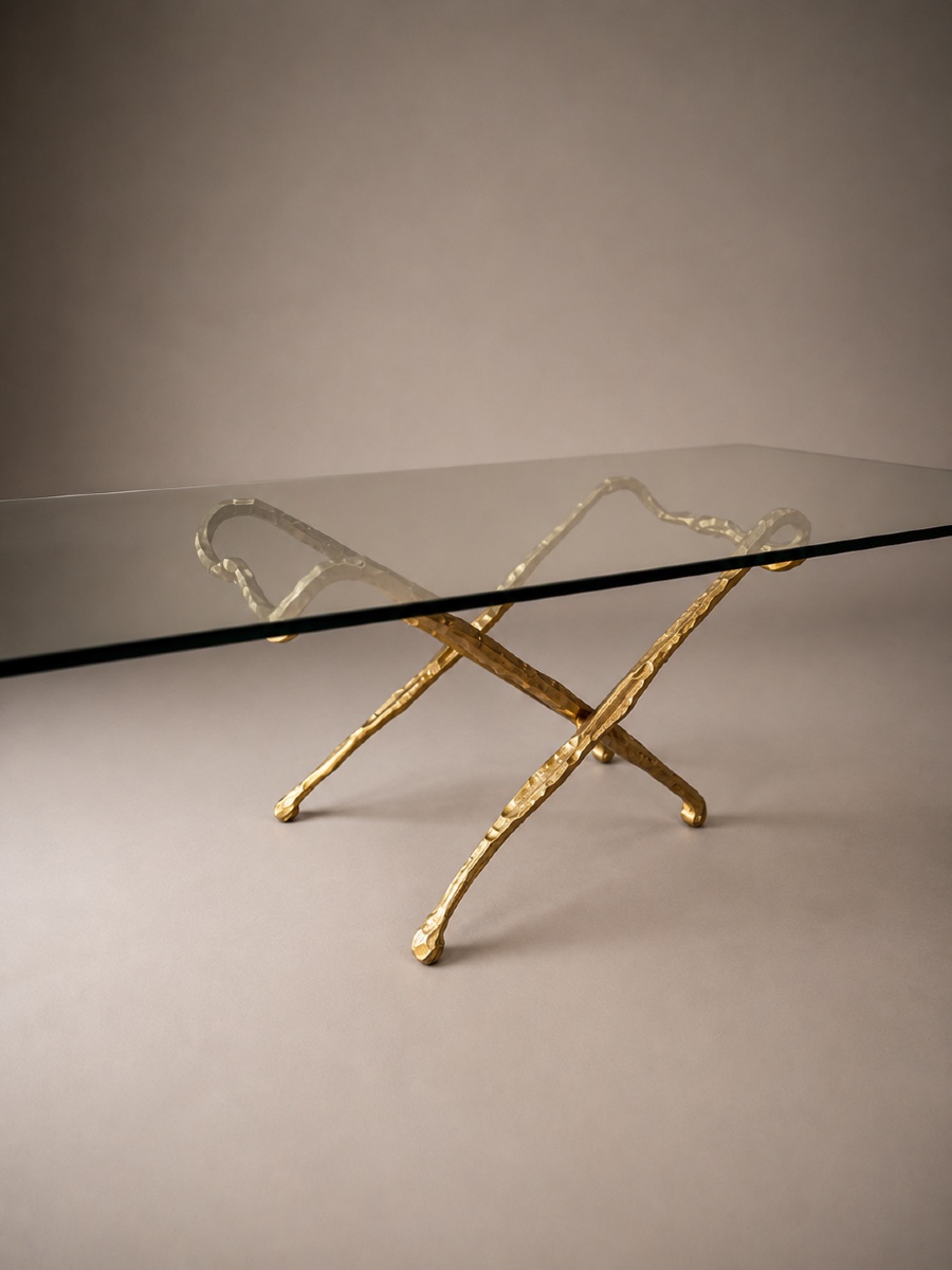 Gilt Bronze Coffee Table Circa 1970-photo-2