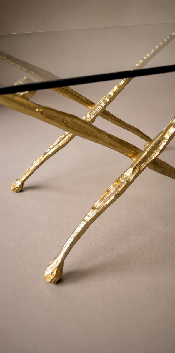 Gilt Bronze Coffee Table Circa 1970-photo-3
