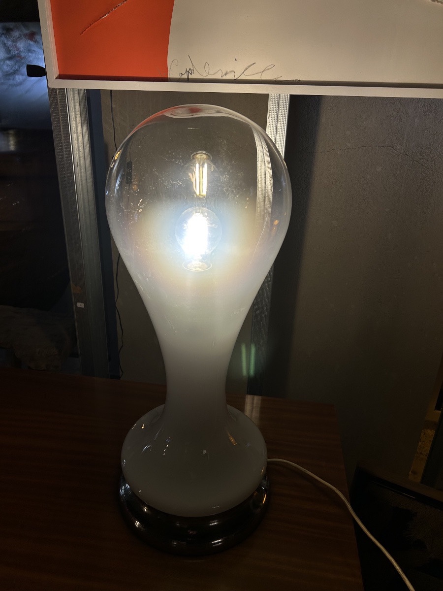 LAMPE AV MAZZEGA EN VERRE OPALESCENT ATTRIBUÉE À CARLO NASON-photo-2