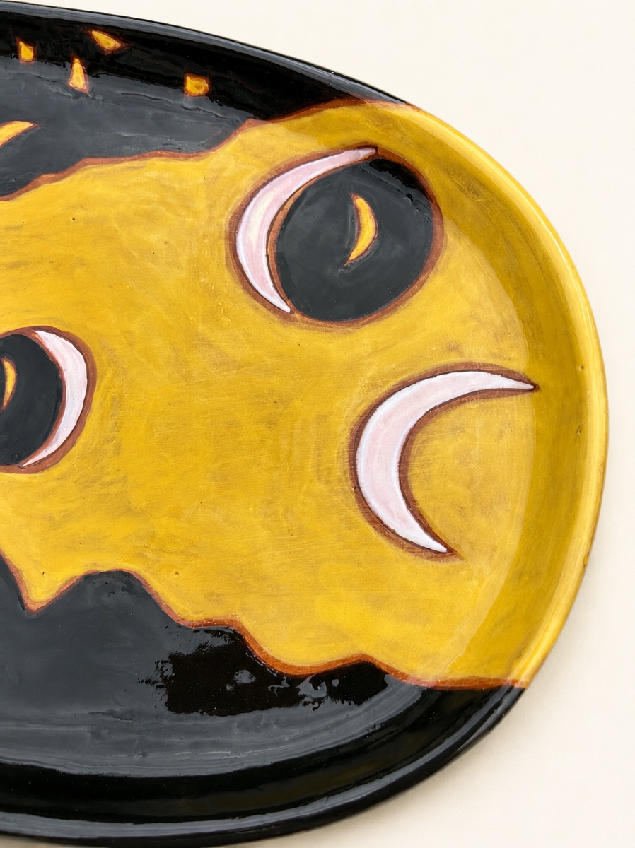 Jean Lurcat - Plat à décor de chouette et d’astres-photo-2