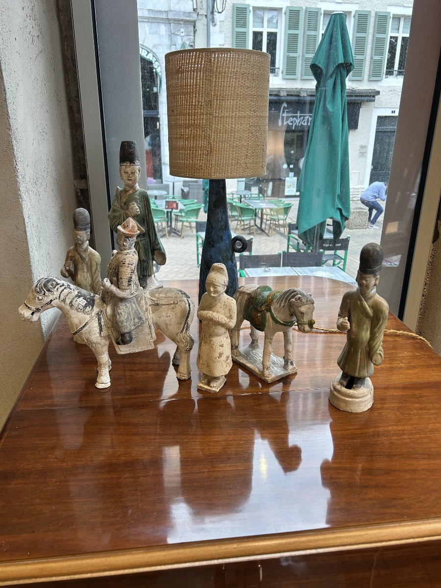 Ensemble de 6 sculptures Tang - Chine-photo-3