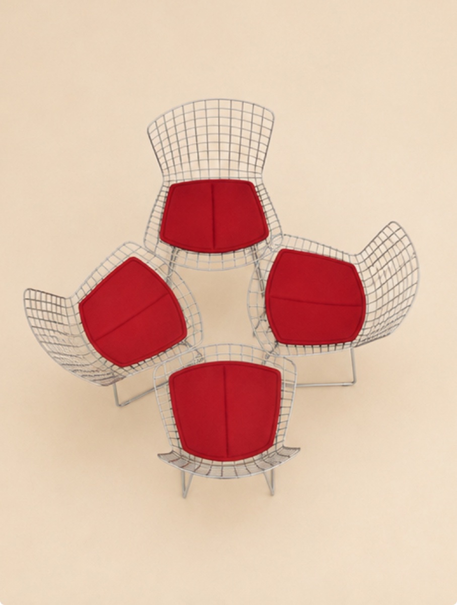 Harry Bertoia - 4 chaises Wire chromée Knoll international-photo-3