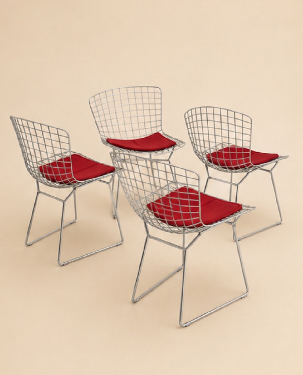 Harry Bertoia - 4 chaises Wire chromée Knoll international-photo-1