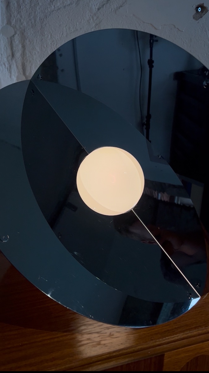 Rinaldo Cutini - Lampe Luna, édition New Lamp, Italie , 1970-photo-3