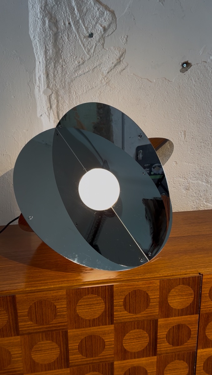 Rinaldo Cutini - Lampe Luna, édition New Lamp, Italie , 1970-photo-4