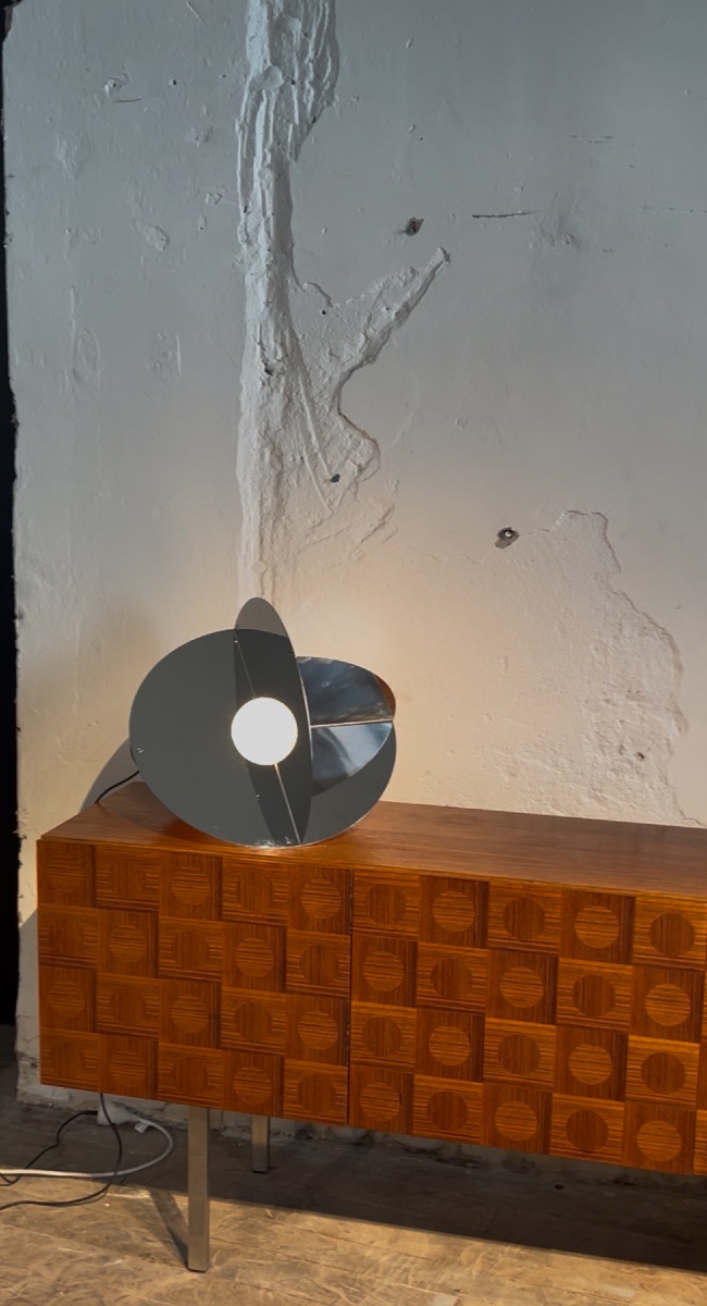 Rinaldo Cutini - Lampe Luna, édition New Lamp, Italie , 1970-photo-5