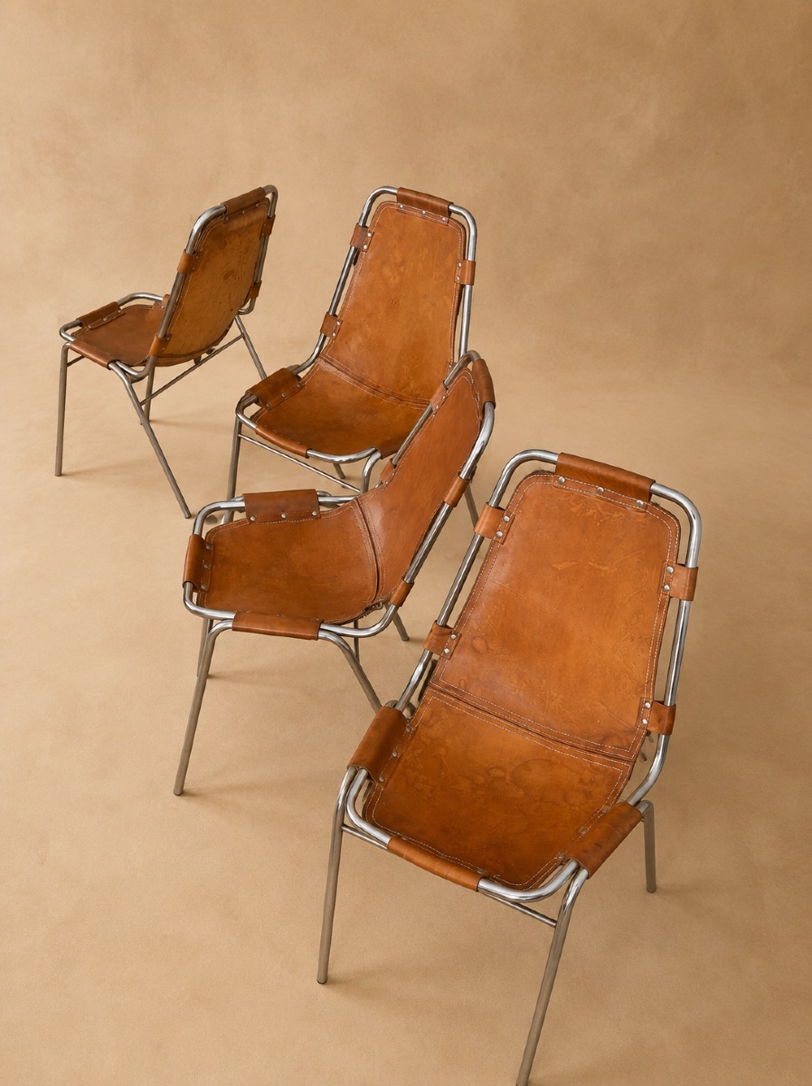 Charlotte Perriand, Set Of 4 Chairs For Les Arcs, 1960-photo-1