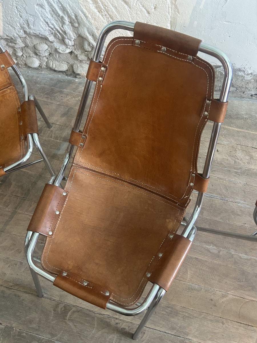 Charlotte Perriand, Set Of 4 Chairs For Les Arcs, 1960-photo-6