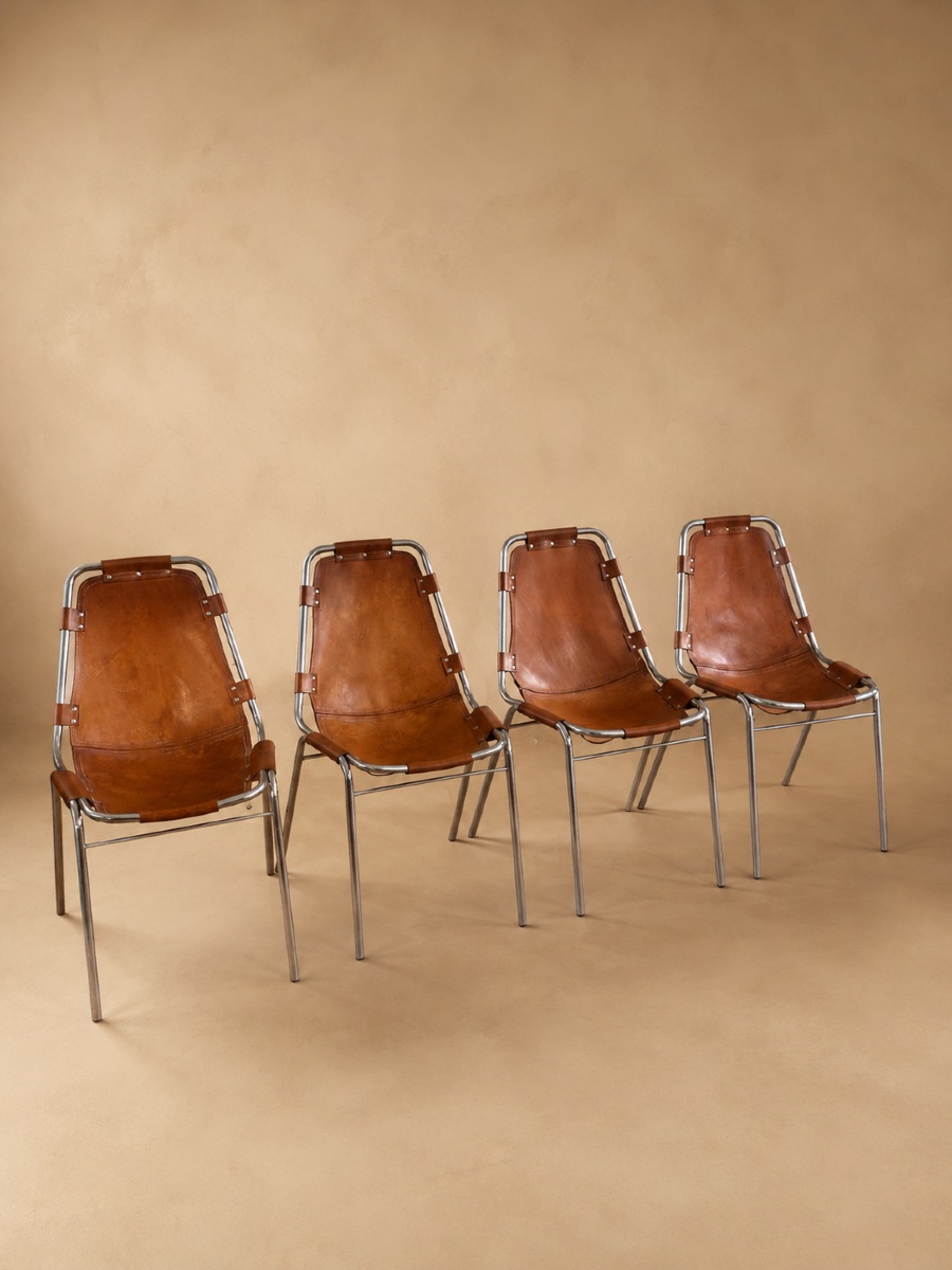 Charlotte Perriand, Set Of 4 Chairs For Les Arcs, 1960