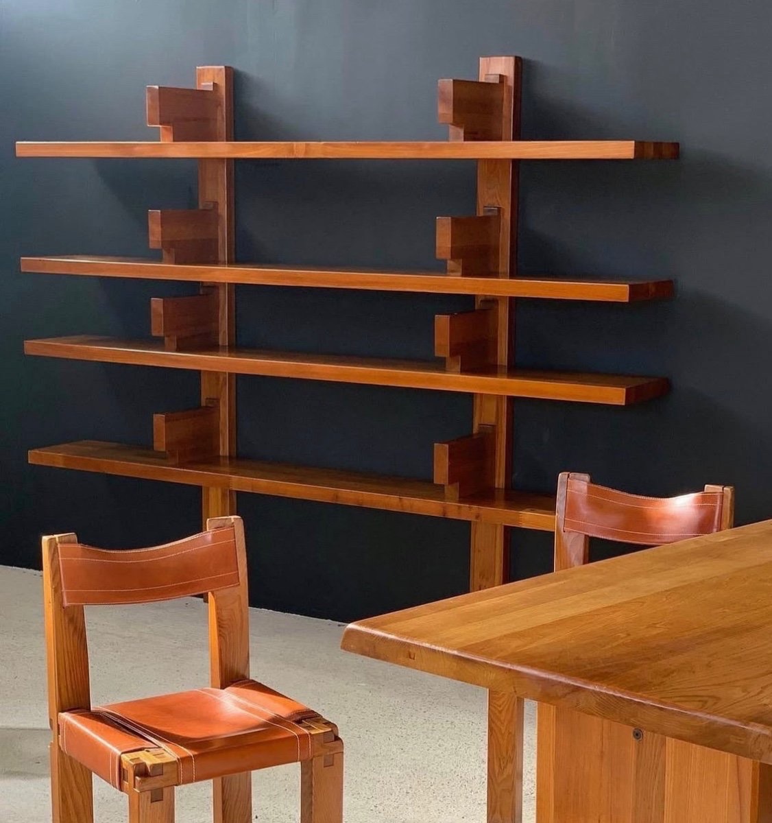 Pierre Chapo B17 Library Furniture In Elm, 1960