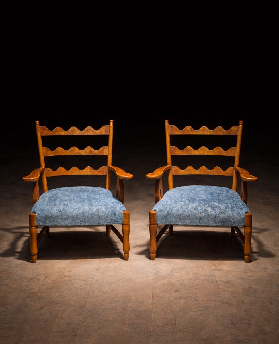 Paolo Buffa - Pair Of Armchairs And Coffee Table, 1950
