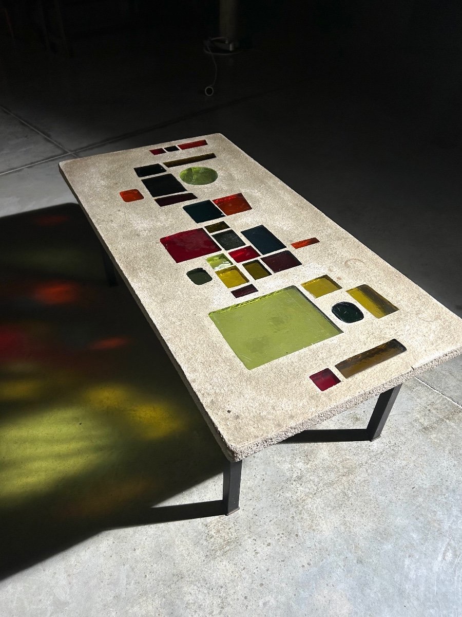 JACQUES AVOINET - UNIQUE TABLE BASSE ANNÉES 60-photo-2