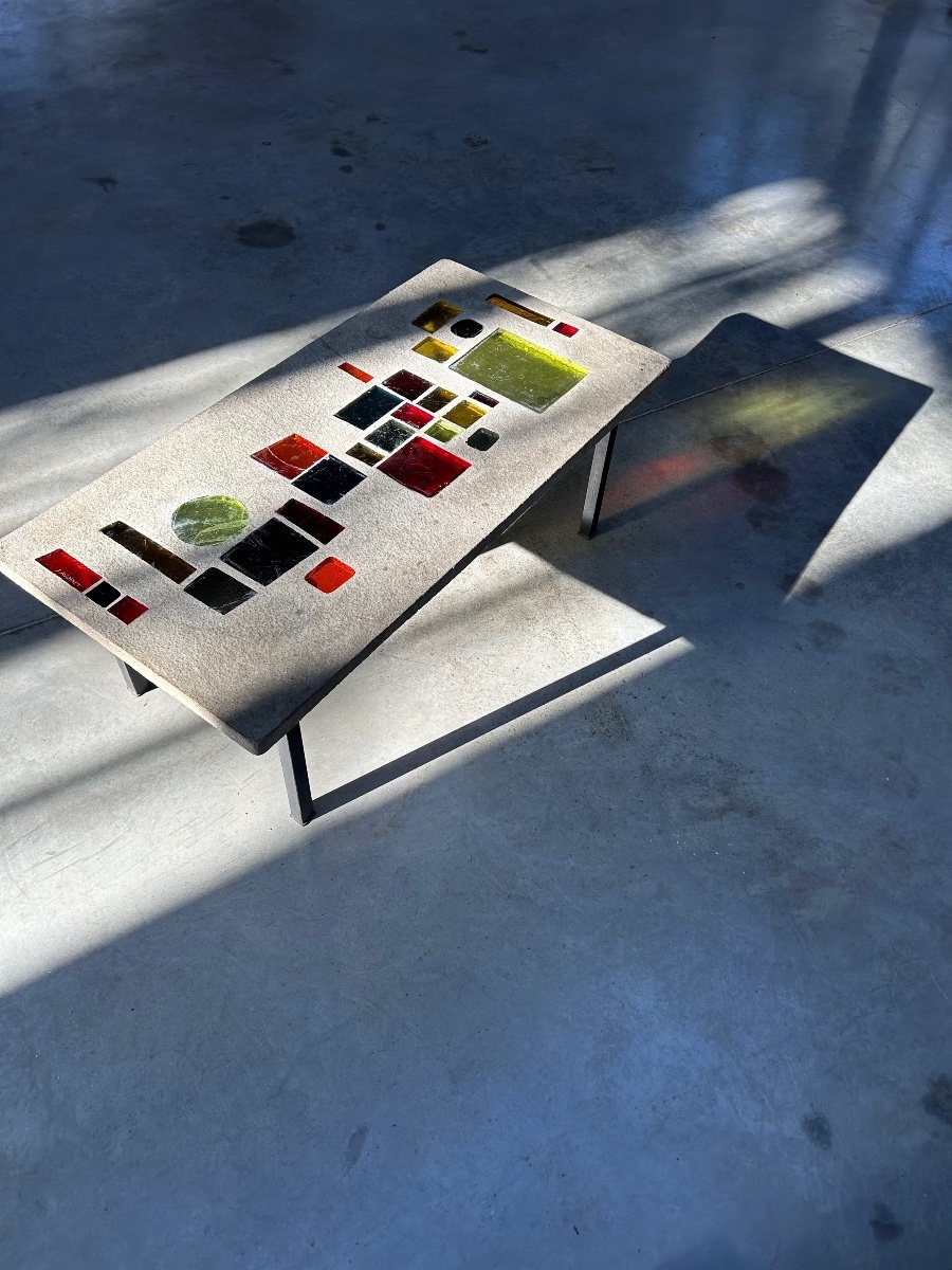 JACQUES AVOINET - UNIQUE TABLE BASSE ANNÉES 60-photo-3
