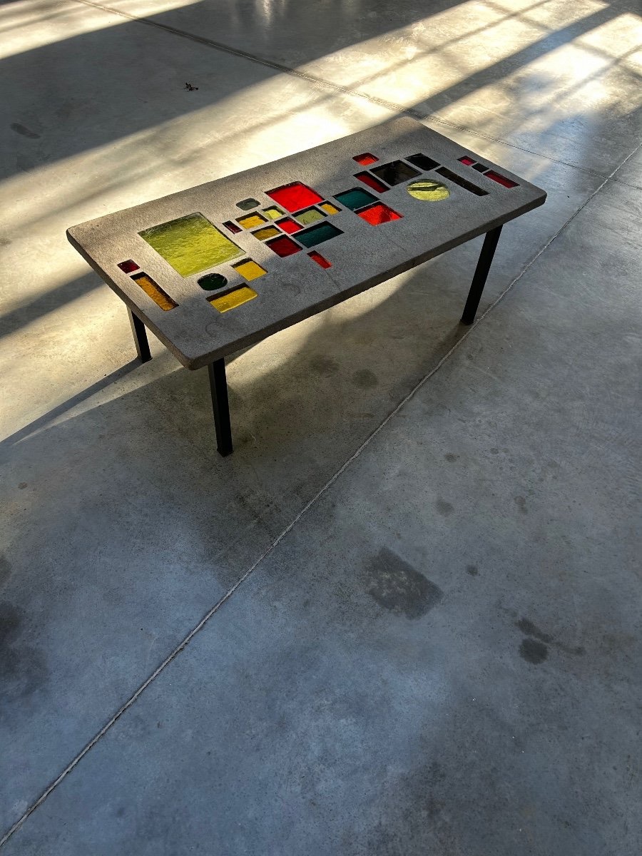 JACQUES AVOINET - UNIQUE TABLE BASSE ANNÉES 60-photo-4
