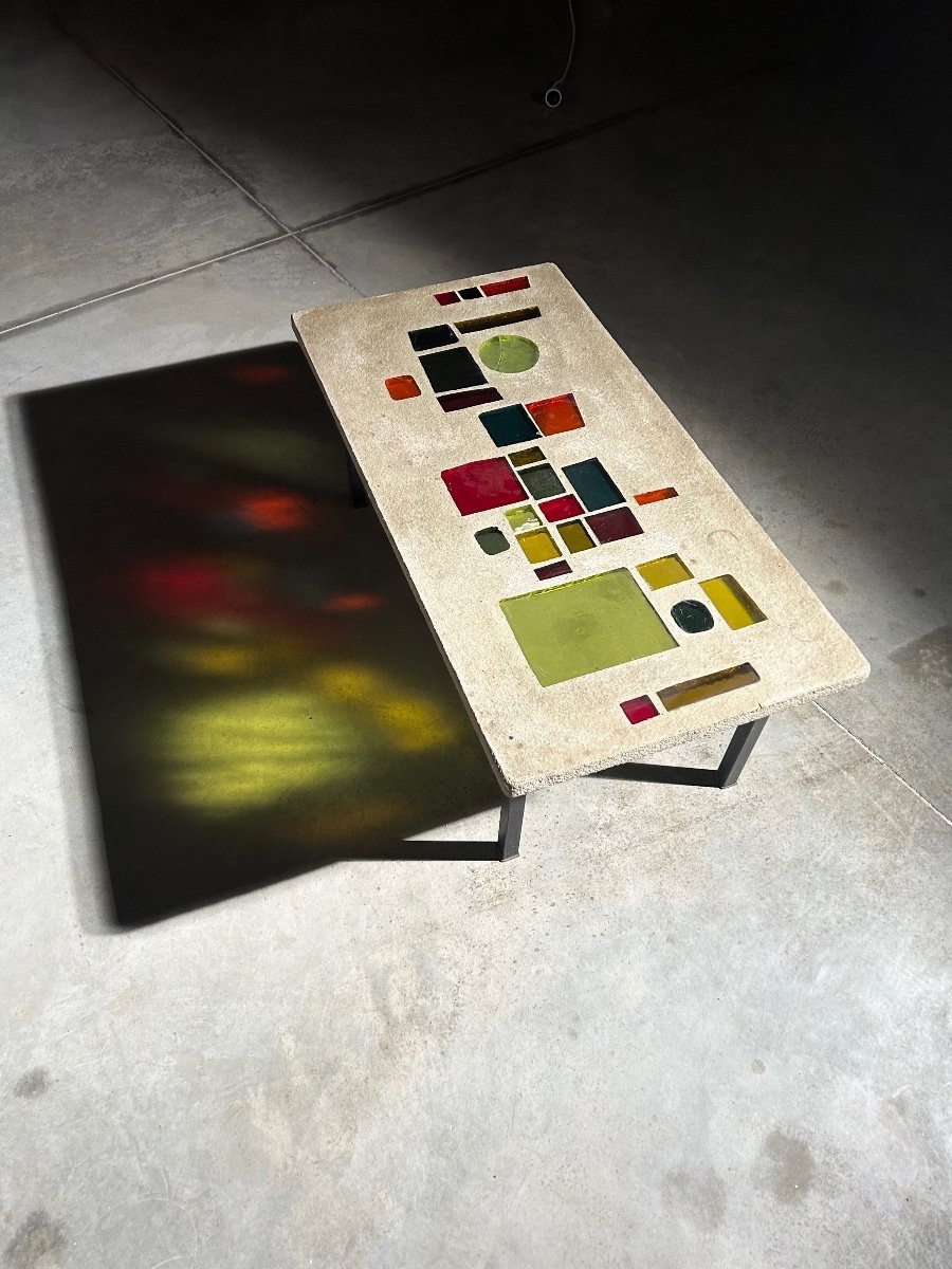 JACQUES AVOINET - UNIQUE TABLE BASSE ANNÉES 60-photo-5