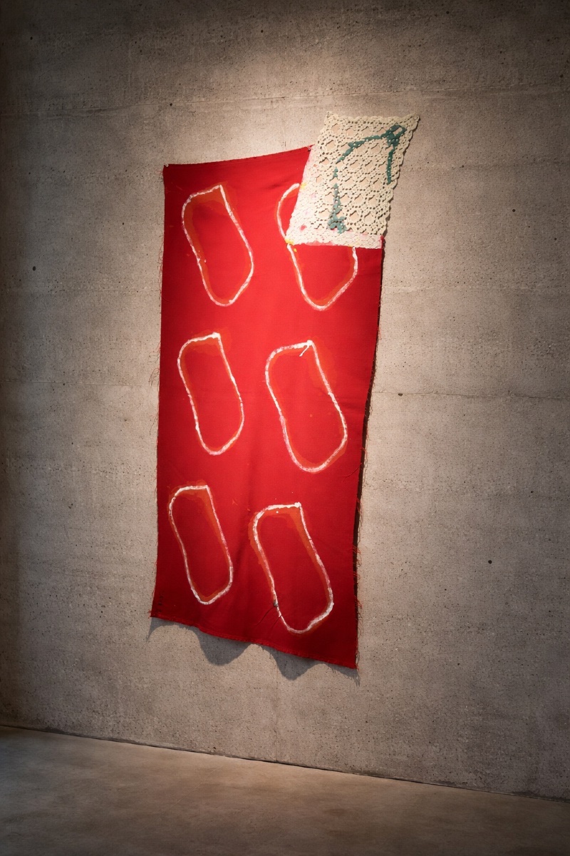 Claude Viallat - Large Red Canvas