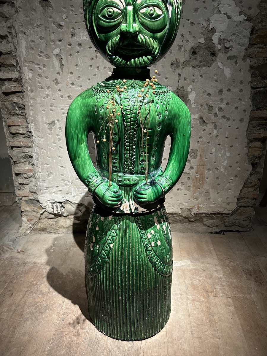 Roland Zobel - Large Ceramic Sculpture Of A King-photo-1