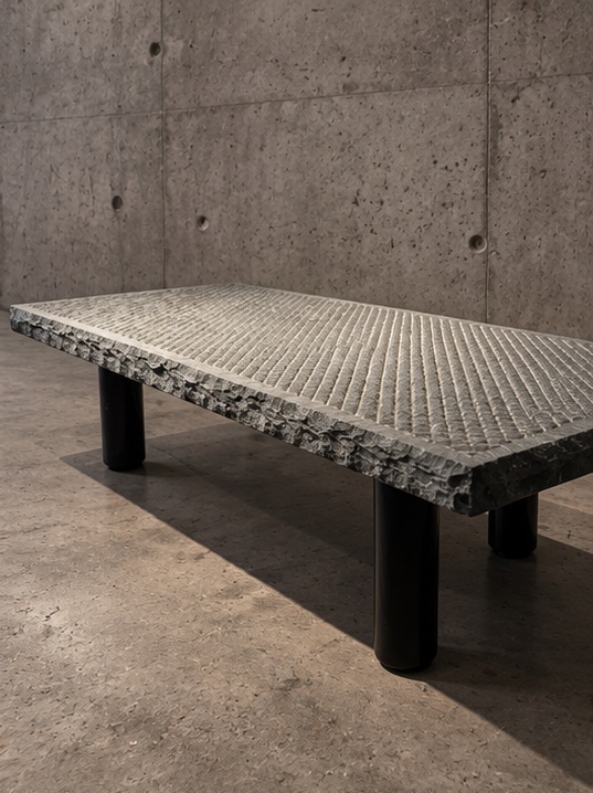 Brutalist Stone Coffee Table By Giulio Lazzotti-photo-3