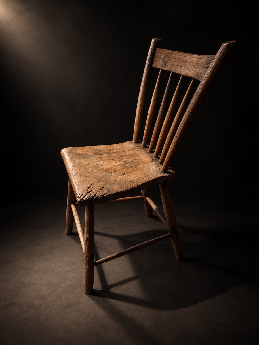 Chaise art populaire de berger circa 1930-photo-4