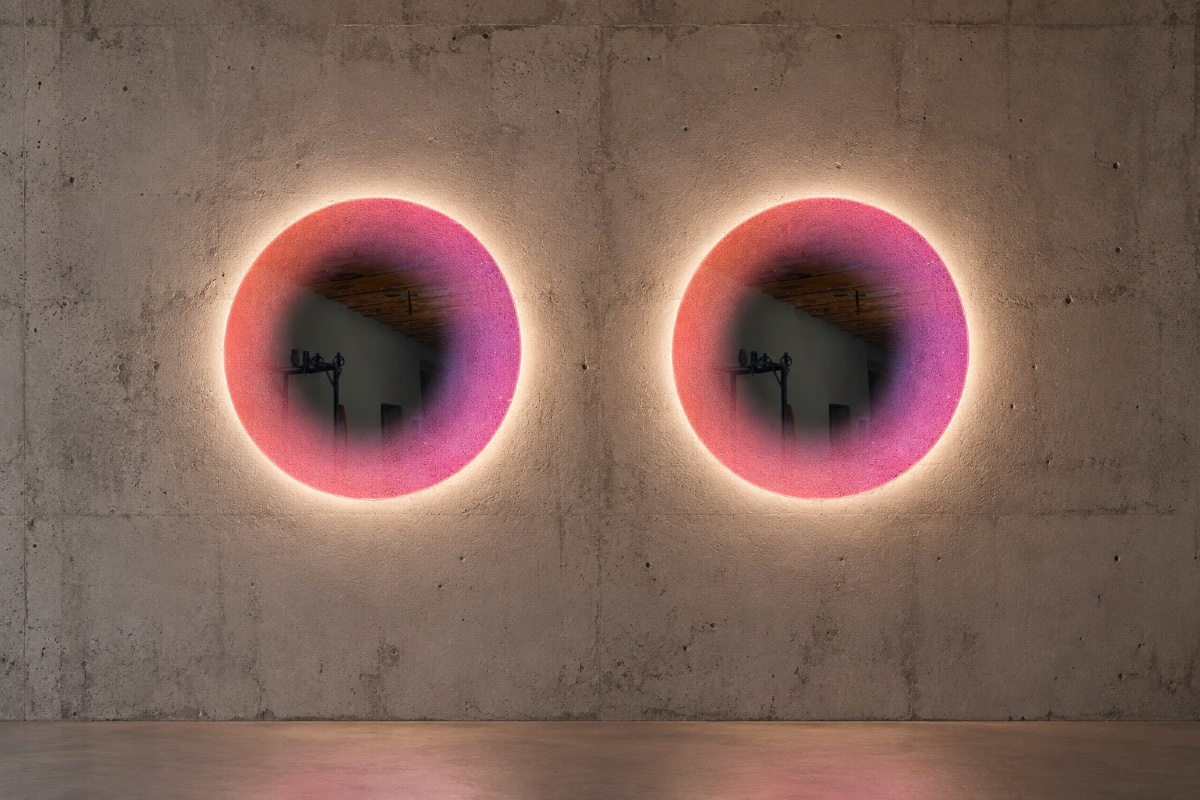 Patricia Urquiola - Pair Of Pink Lighted Mirrors-photo-1