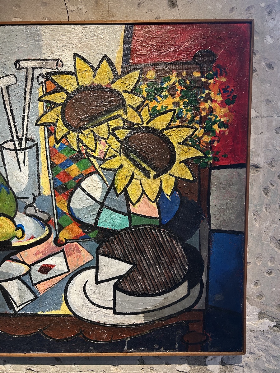 Claude Venard - Nature morte aux tournesols-photo-1