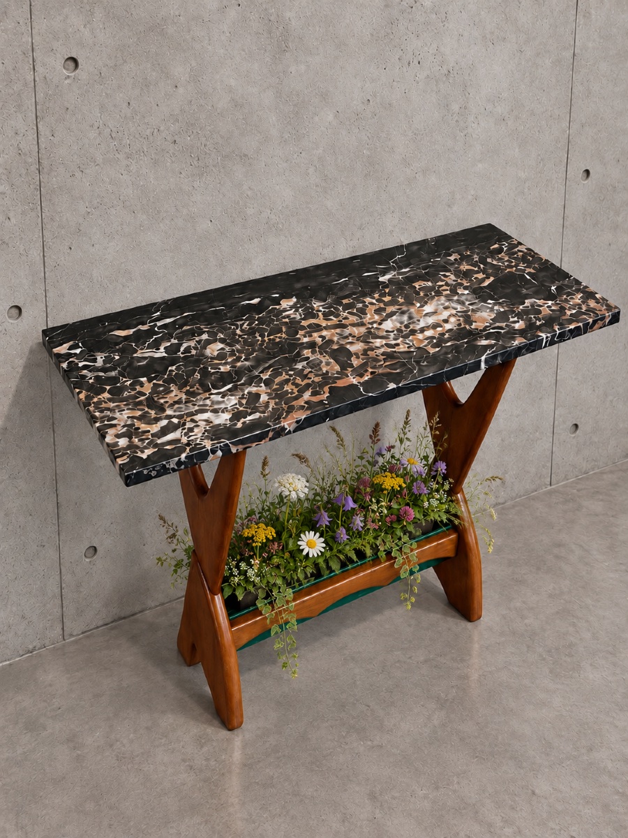Paolo Buffa - Console Table With Planters, Circa 1950-photo-2