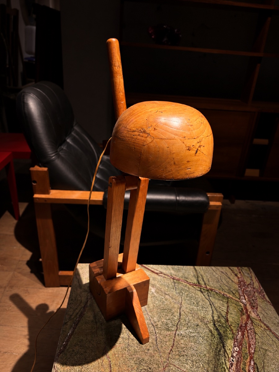 Paolo Pallucco - Pair Of Adjustable Chestnut Wood Lamps - 1960-photo-1