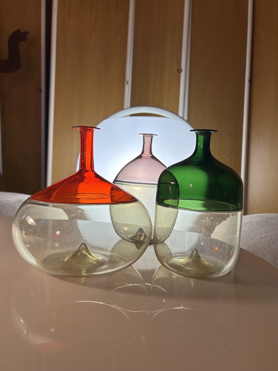 Tapio Wirkkala - Trio bolle en verre de Murano par Venini 1985-photo-4