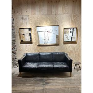 Canapé en cuir scandinave de Stouby, Danemark