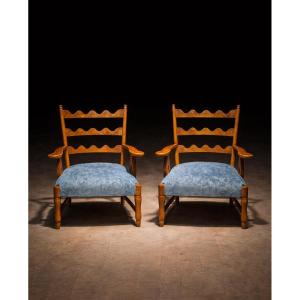 Paolo Buffa - Paire de fauteuils et table basse, 1950