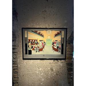 Café Costes - Starck 1990 Silkscreen In Color Signed Otso
